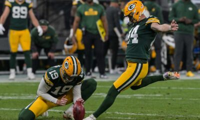 Brayden Narveson Kicking Field Goal Green Bay Packers