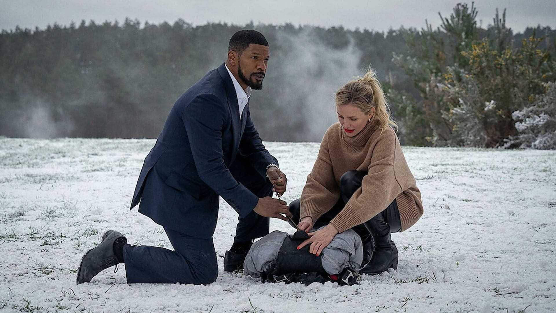 Cameron Diaz And Jamie Foxx On The Set Of Back In Action