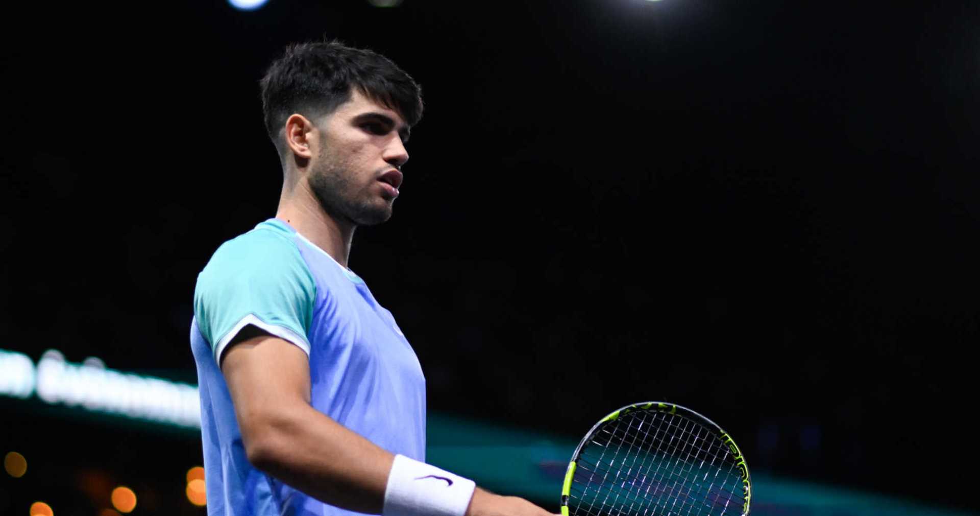 Carlos Alcaraz Playing At The Paris Masters 2024