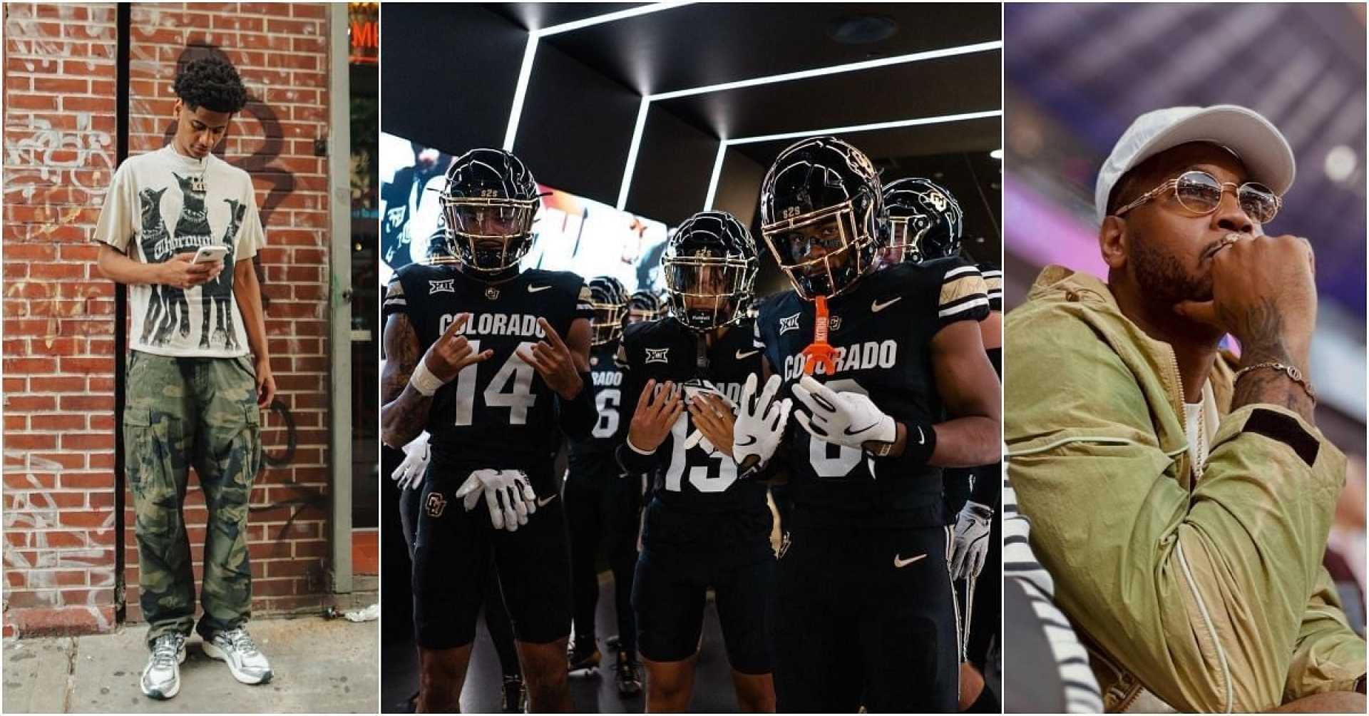 Carmelo Anthony At Colorado Football Game With Son Kiyan