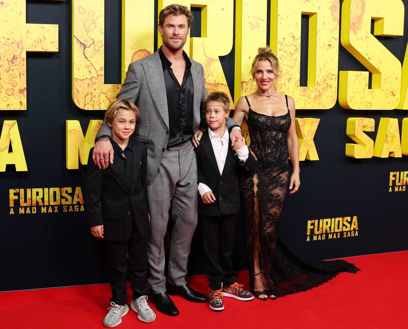 Chris Hemsworth And Elsa Pataky With Sons Sasha And Tristan On Red Carpet