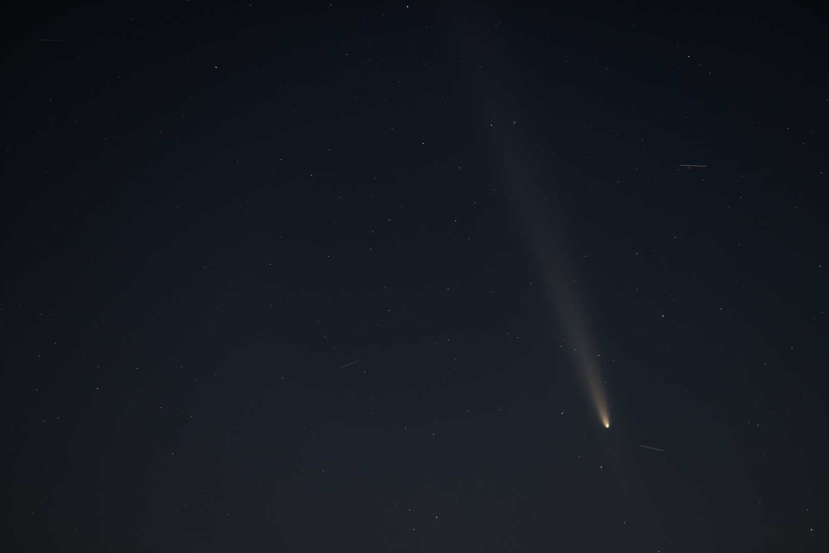 Comet Tsuchinshan Atlas In Night Sky