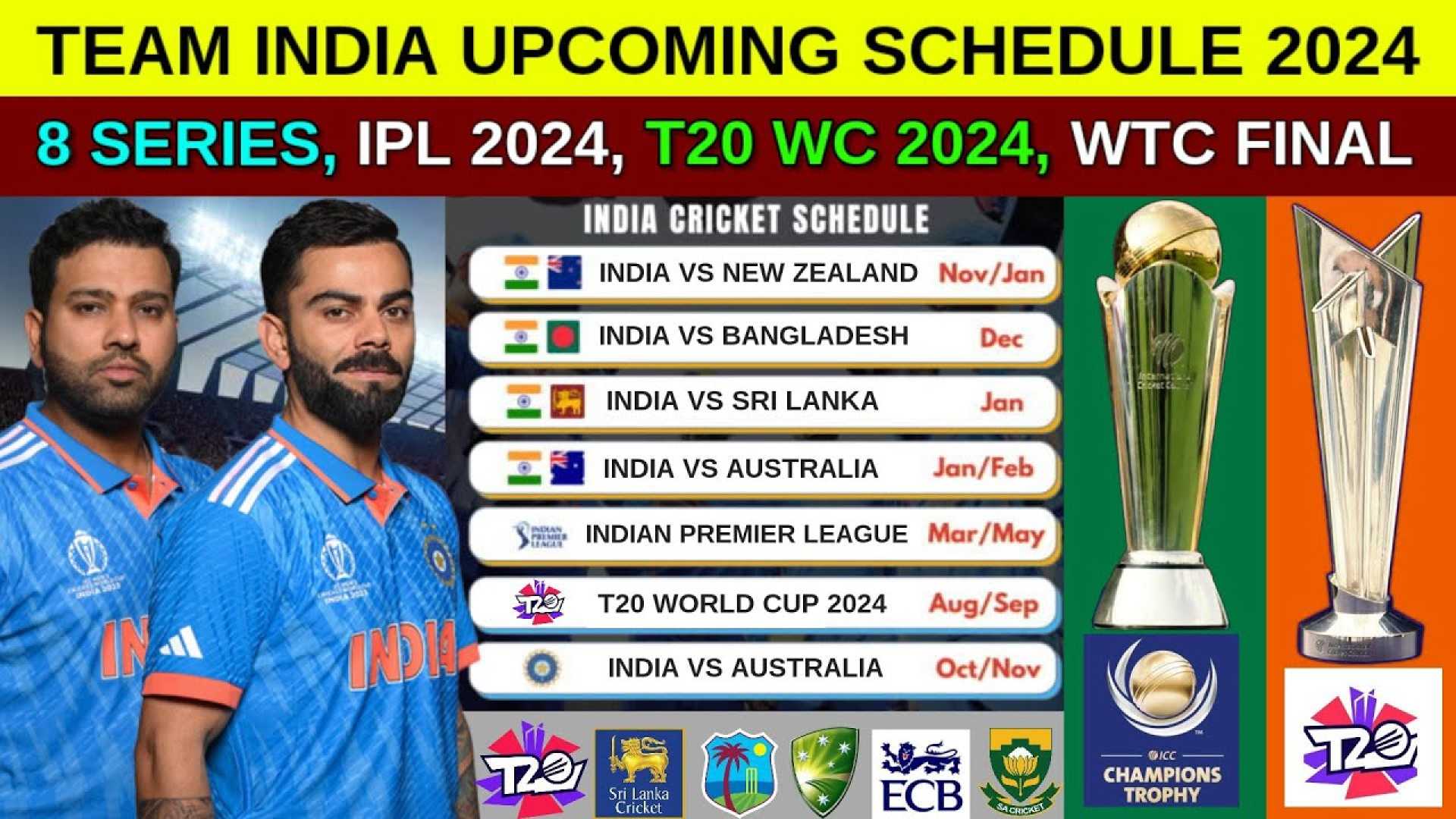 Cricket Match Schedules 2024