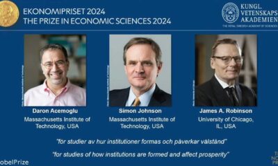 Daron Acemoglu, Simon Johnson, And James Robinson Nobel Economics Prize