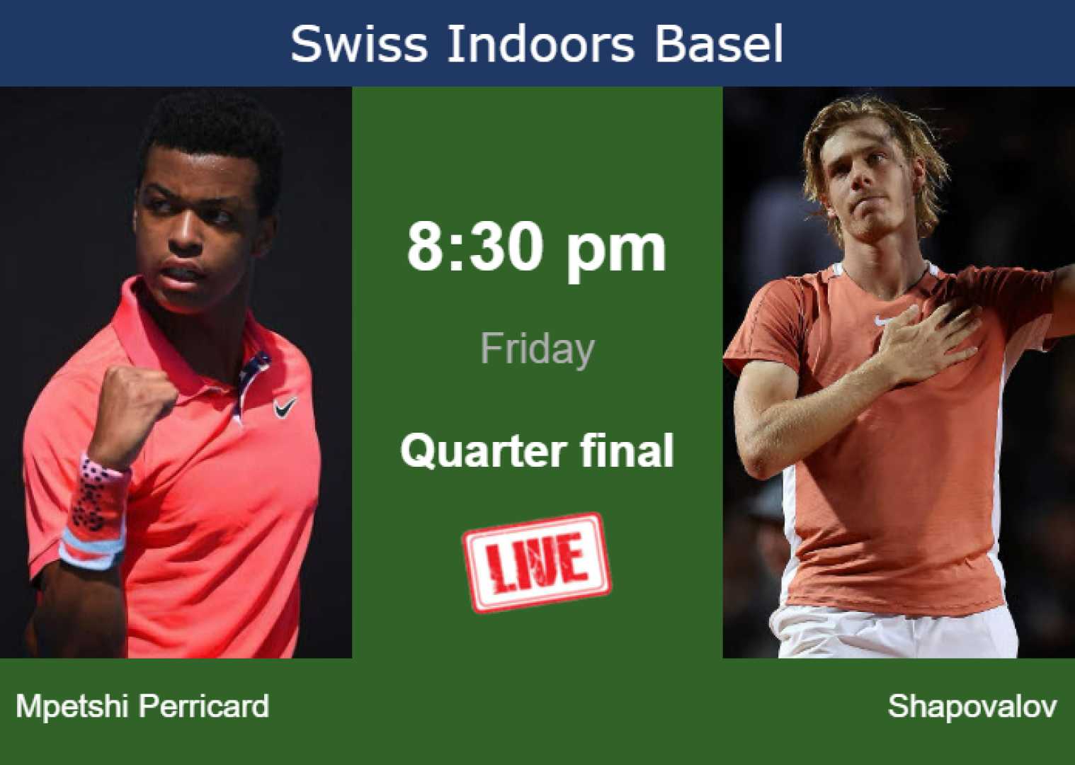 Denis Shapovalov Vs Giovanni Mpetshi Perricard Atp Swiss Indoors