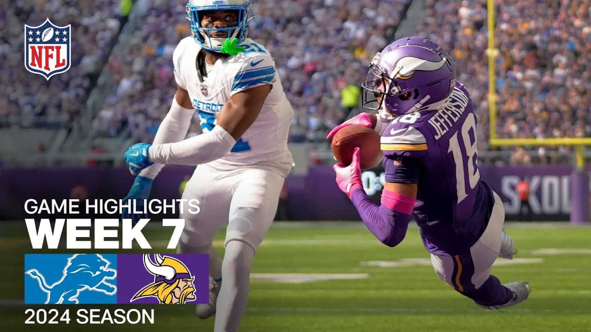 Detroit Lions Vs Minnesota Vikings Week 7 Highlights