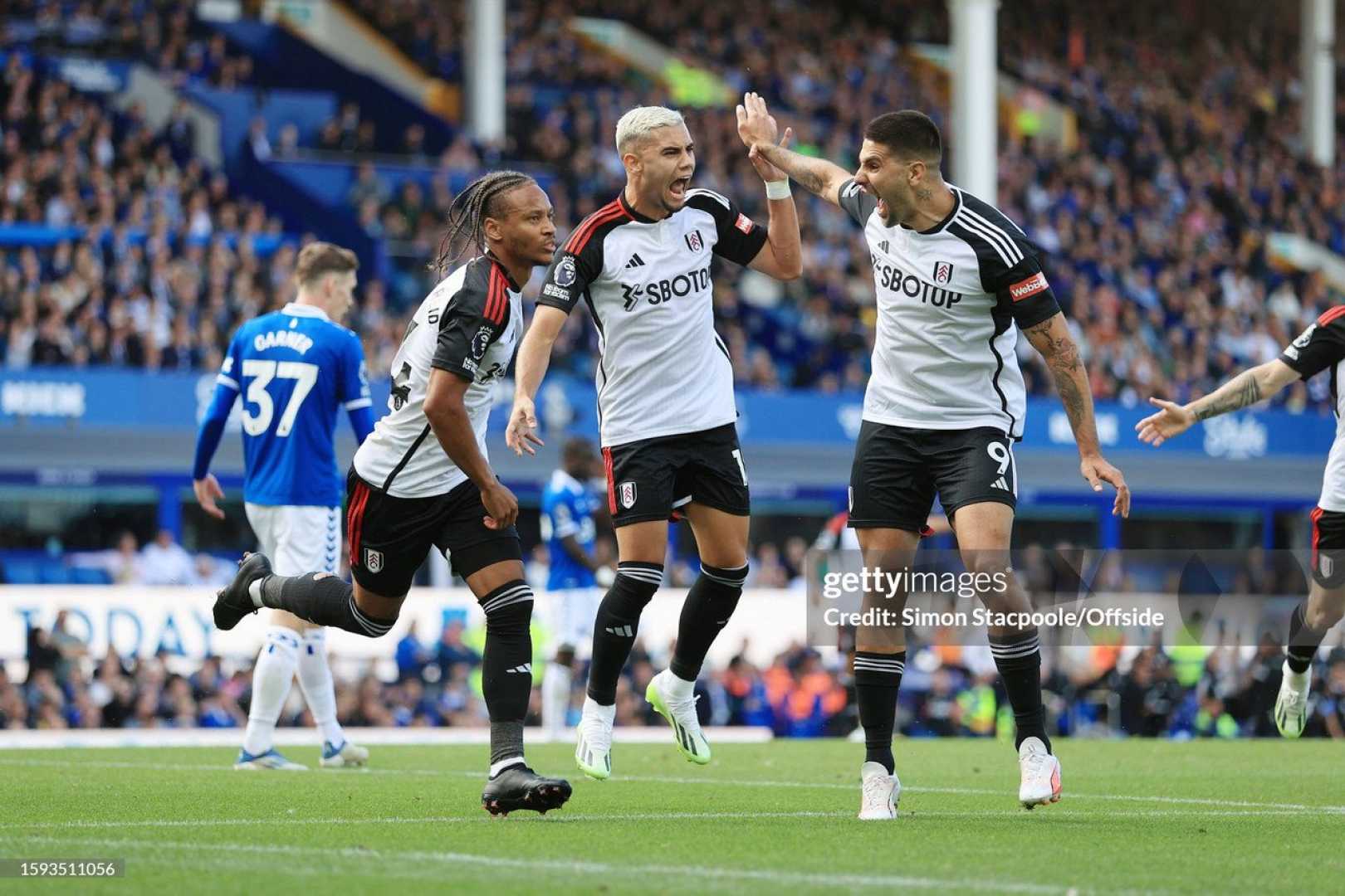 Everton Vs Fulham Premier League Match At Goodison Park