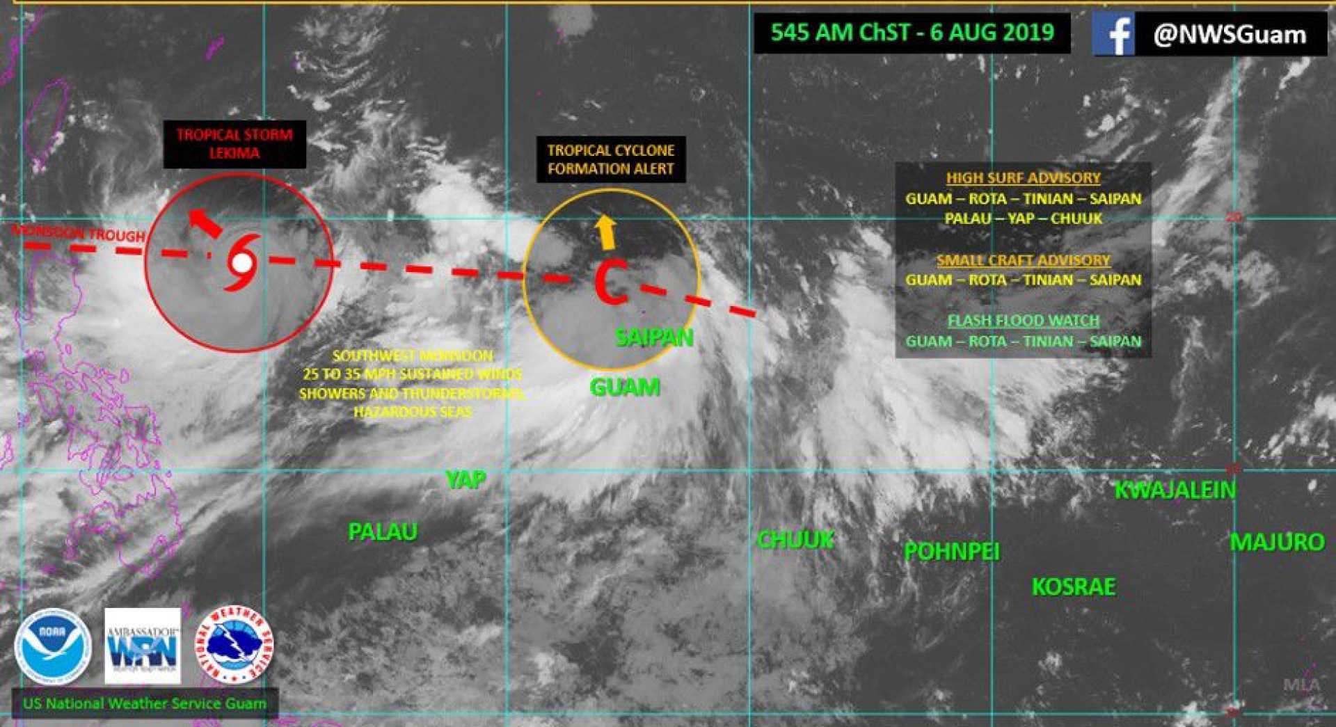 Flash Flood Warning Map Saipan Tinian