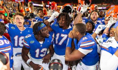 Florida Gators Football Team Celebrating Victory Over Kentucky