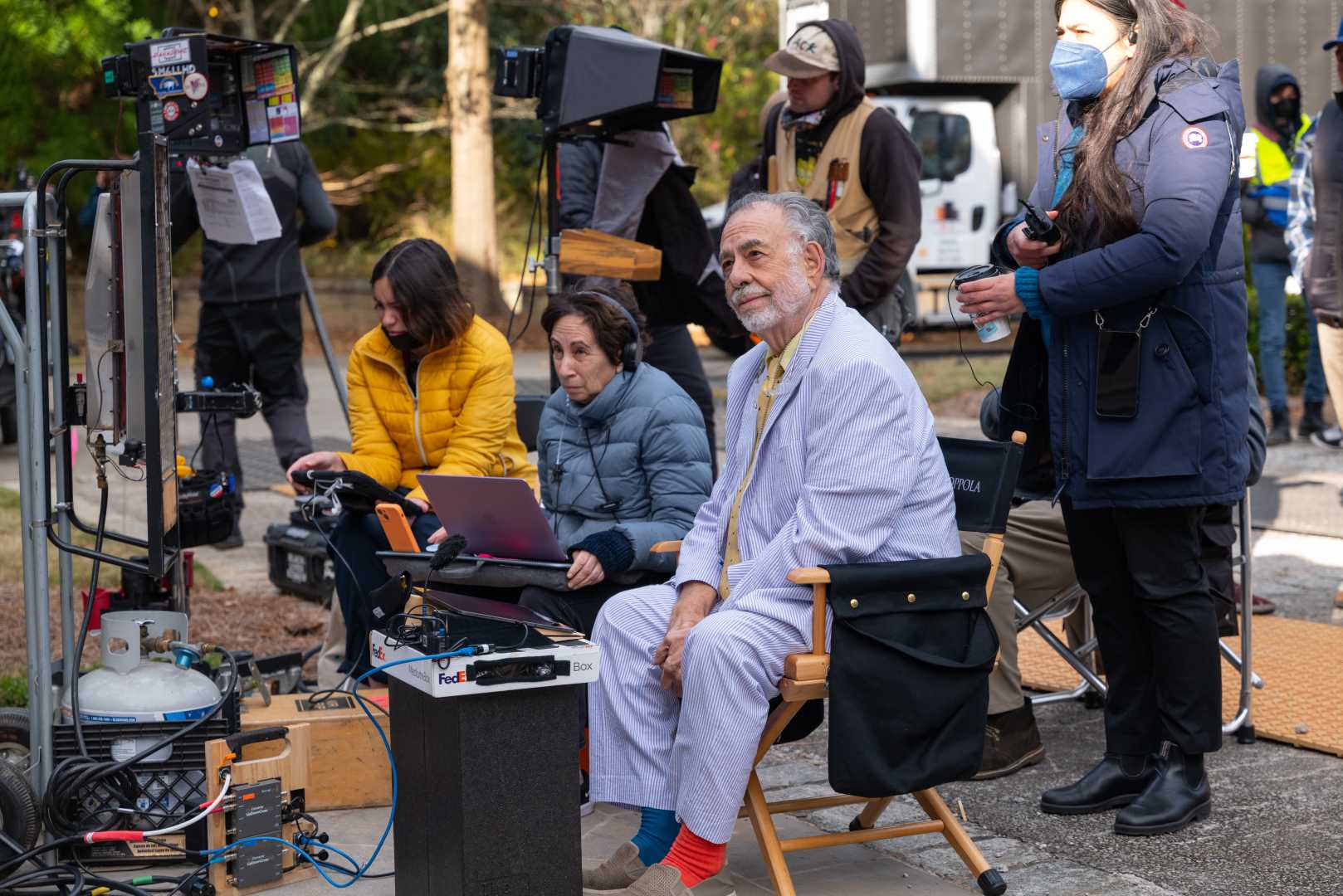 Francis Ford Coppola On Set Of Megalopolis