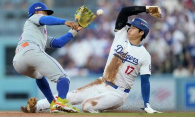 Francisco Alvarez Catching Shohei Ohtani Stealing Second Base