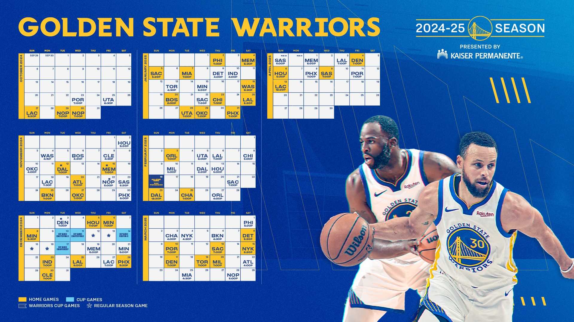 Golden State Warriors 2024 25 Season Schedule