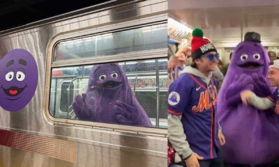 Grimace Mascot At Citi Field