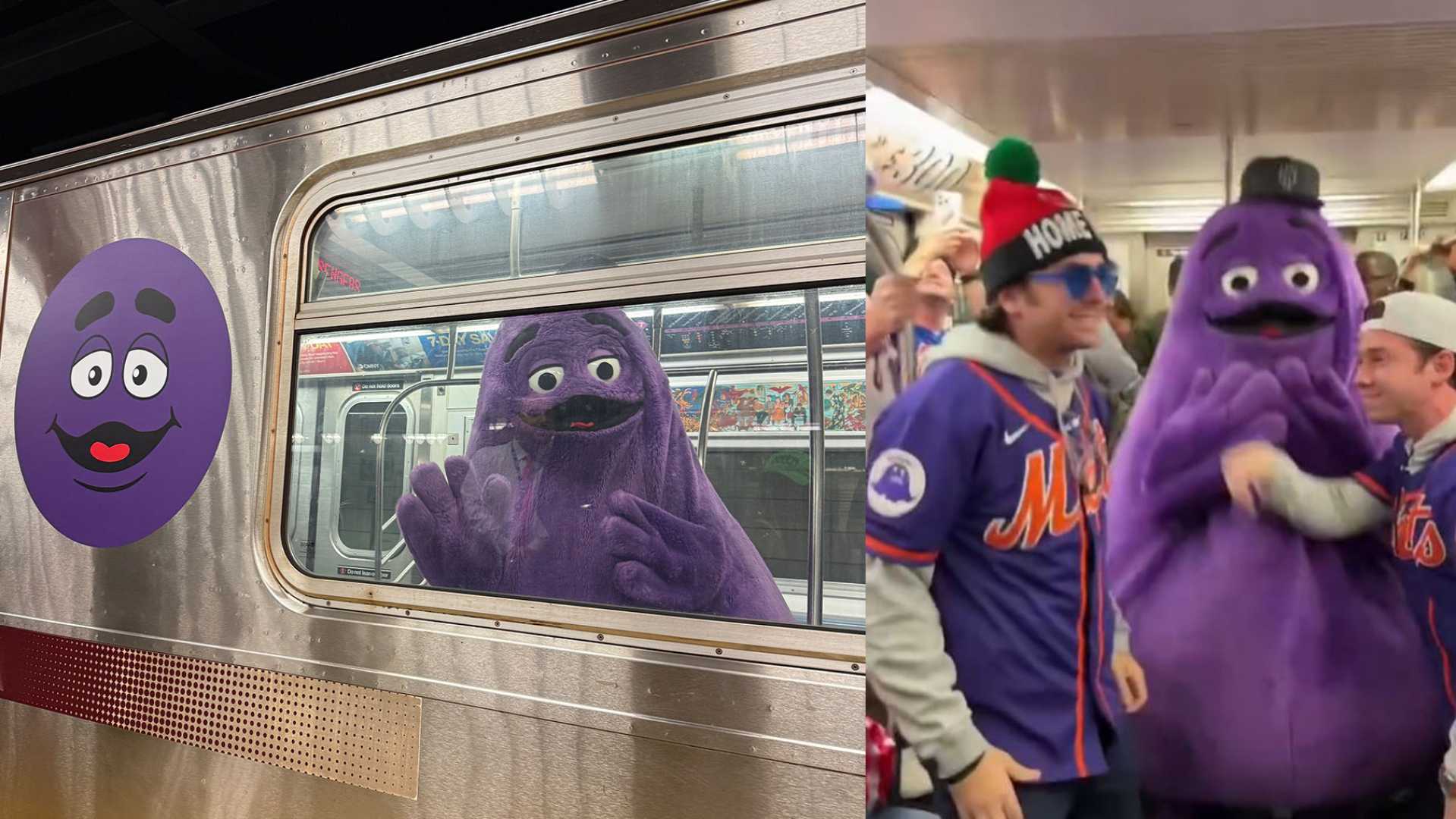 Grimace Mascot At Citi Field