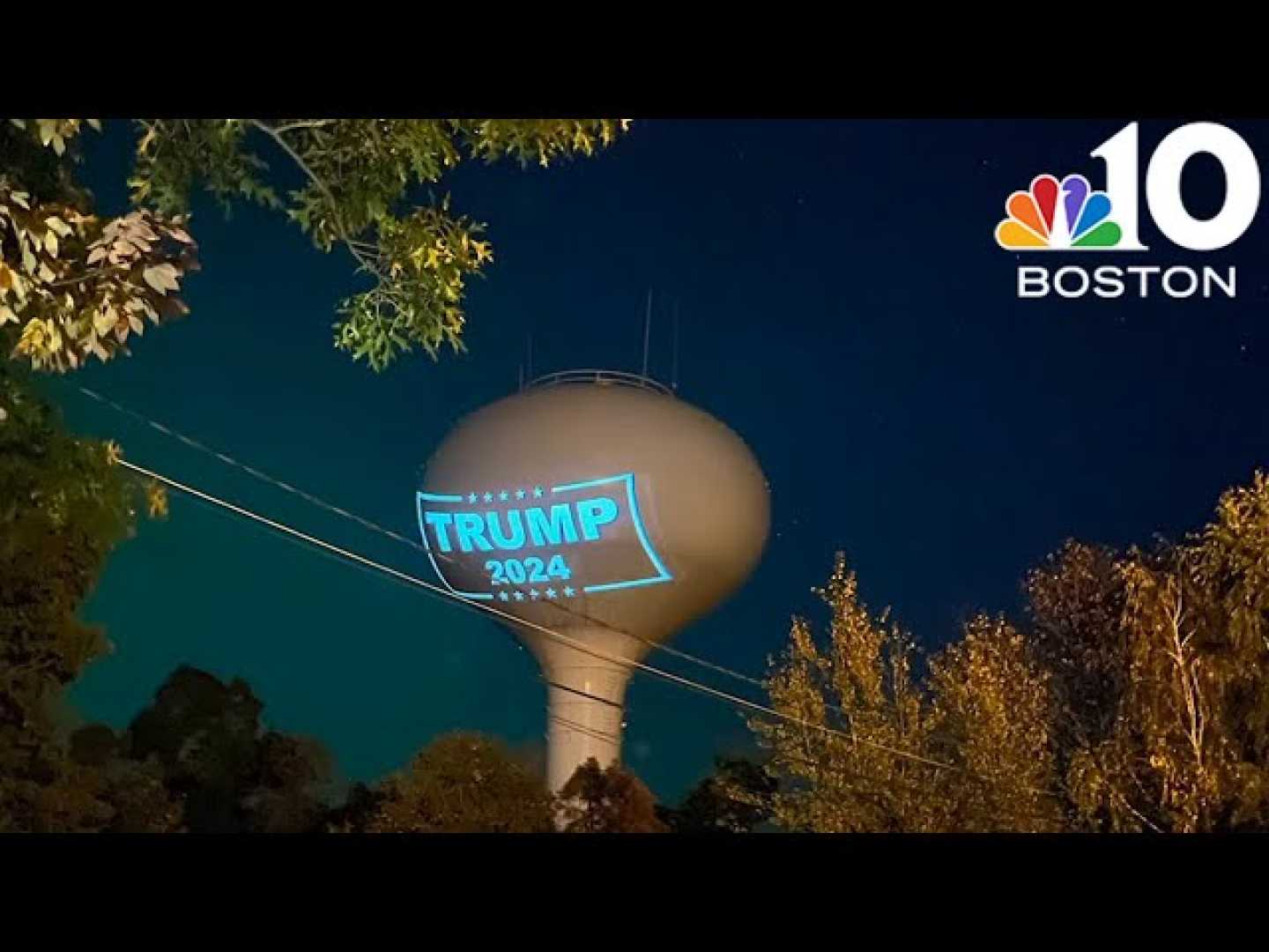 Hanson Massachusetts Water Tower Trump Sign