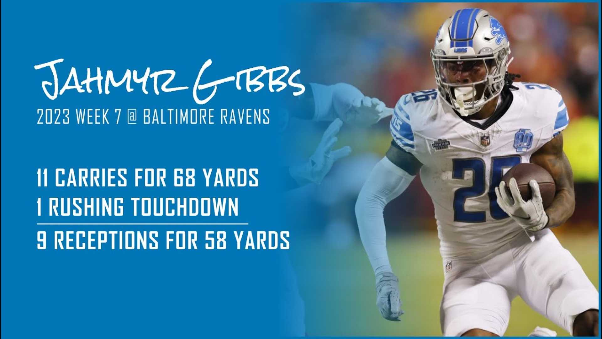 Jahmyr Gibbs 45 Yard Touchdown Run