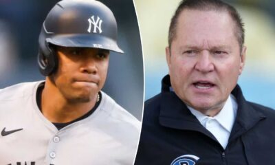 Juan Soto In Yankees Uniform With Scott Boras