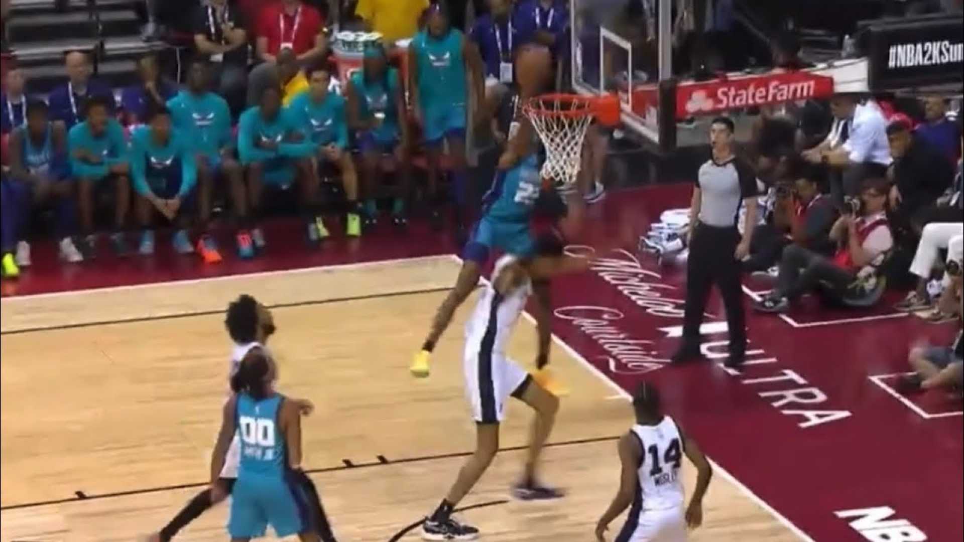 Kai Jones Dunks In Basketball Game