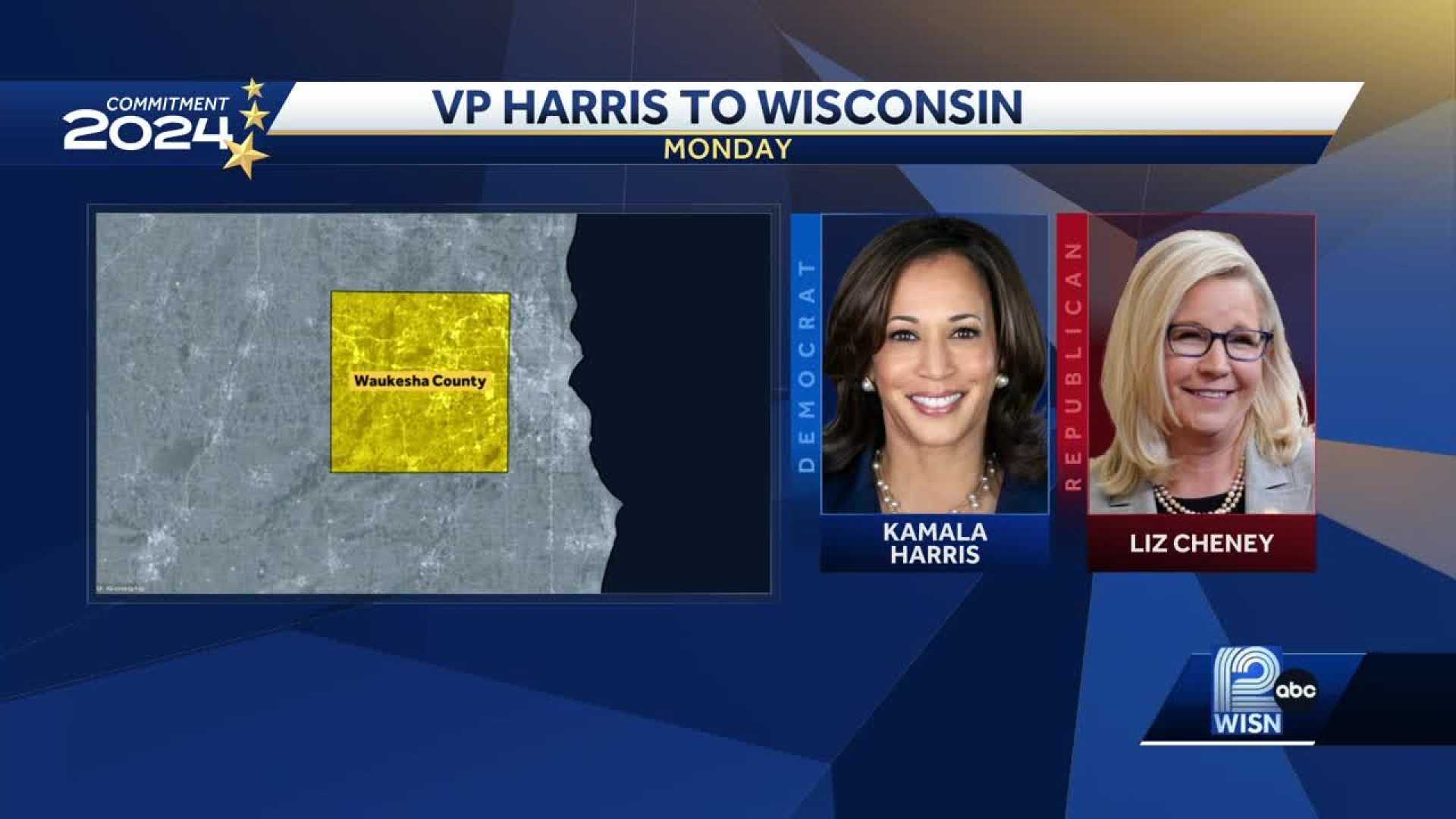 Kamala Harris And Liz Cheney In Waukesha County Wisconsin