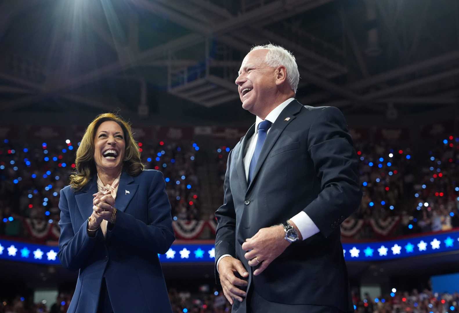 Kamala Harris And Tim Walz Campaigning