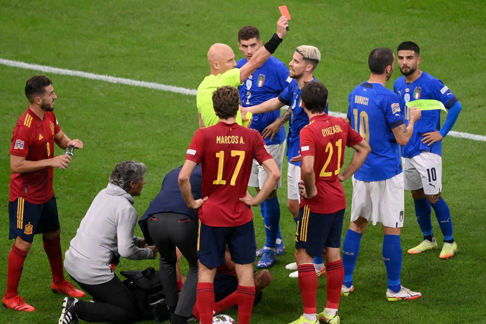 Lorenzo Pellegrini Italy Belgium Red Card