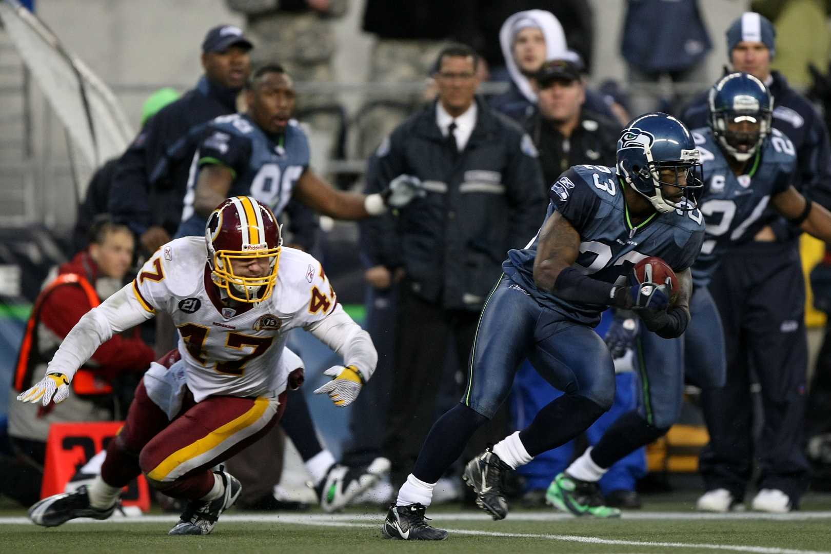 Marcus Trufant Seattle Seahawks Flag Raising