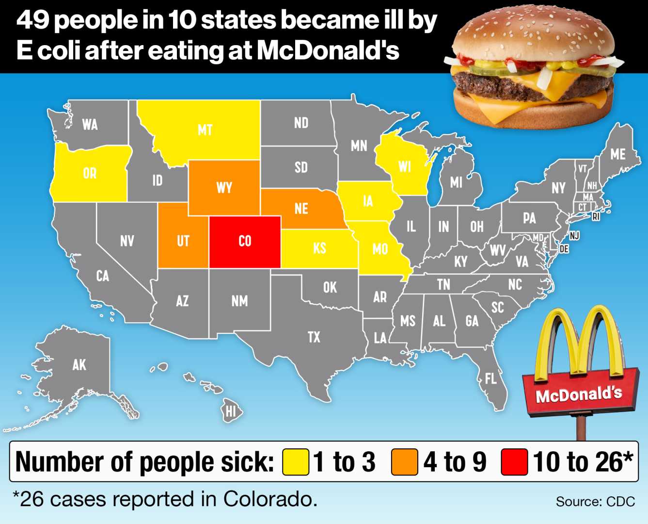 Mcdonald's Quarter Pounder E. Coli Outbreak Map