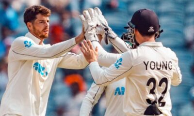 Mitchell Santner Bowling In 2nd Test India Vs New Zealand