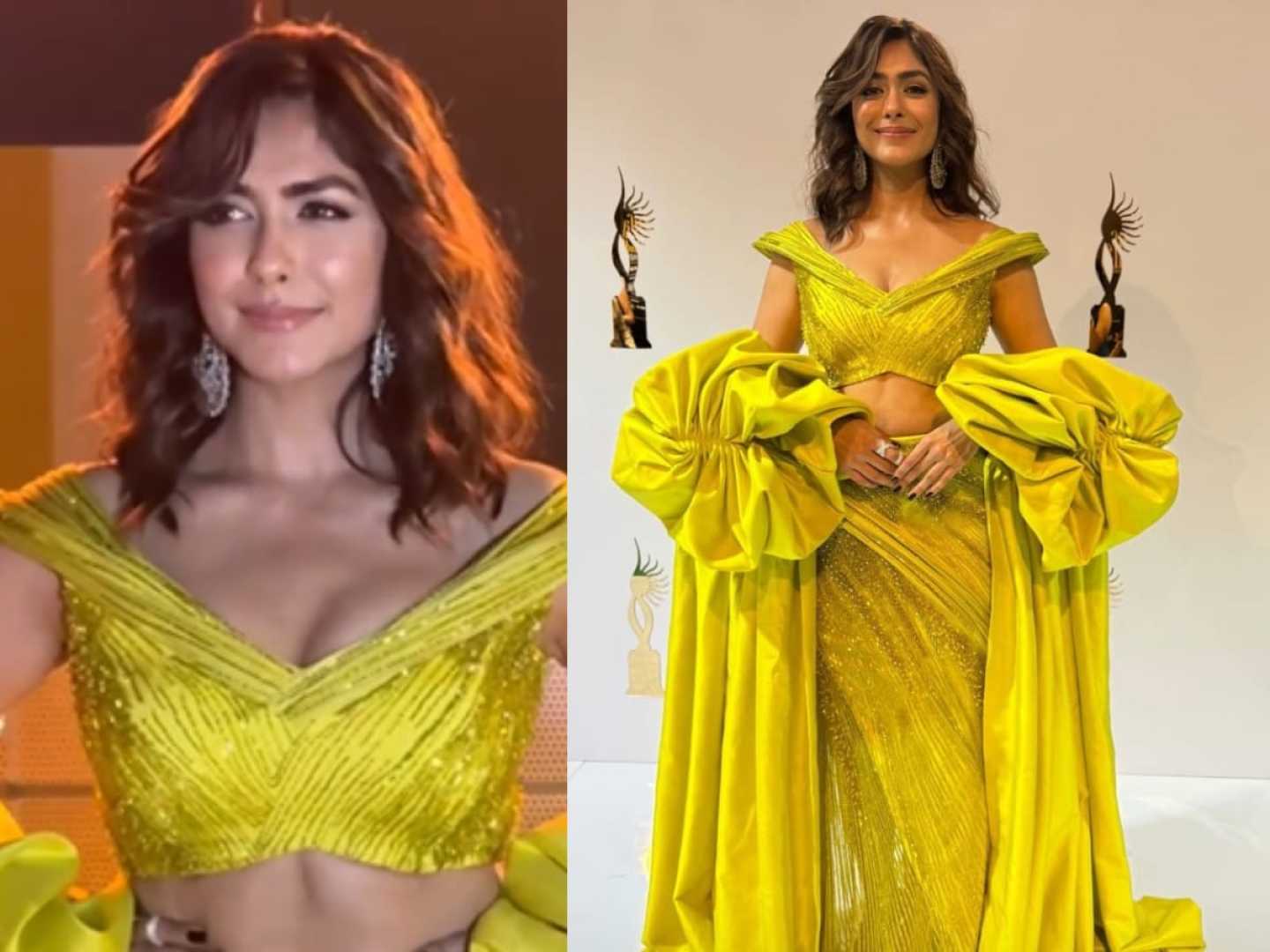 Mrunal Thakur Yellow Gown