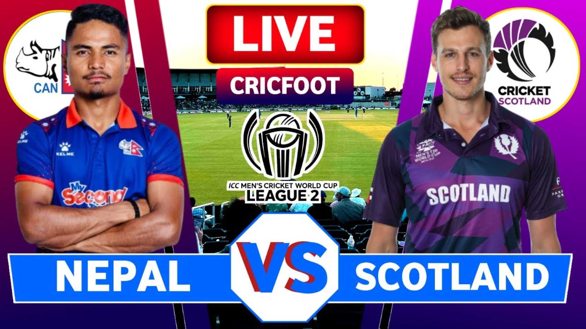 Nepal Vs Scotland Cricket Match Icc World Cup League Two