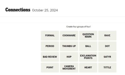 Nyt Connections Puzzle October 25 2024