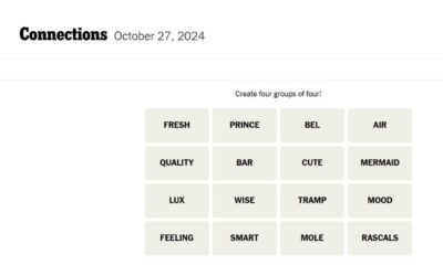 Nyt Connections Puzzle October 27 2024