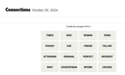 Nyt Connections Puzzle October 29