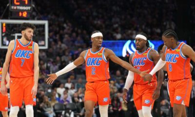 Oklahoma City Thunder Players Celebrating A Win