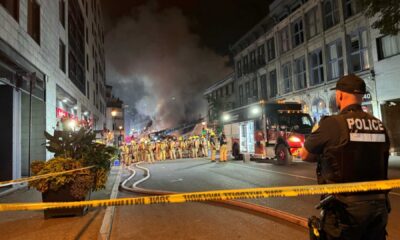 Old Montreal Fire Notre Dame Street Building