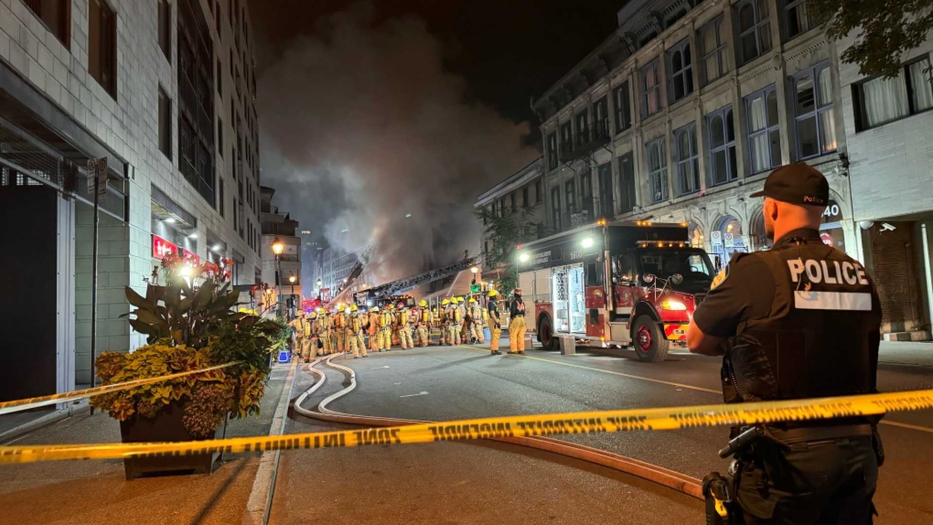 Old Montreal Fire Notre Dame Street Building