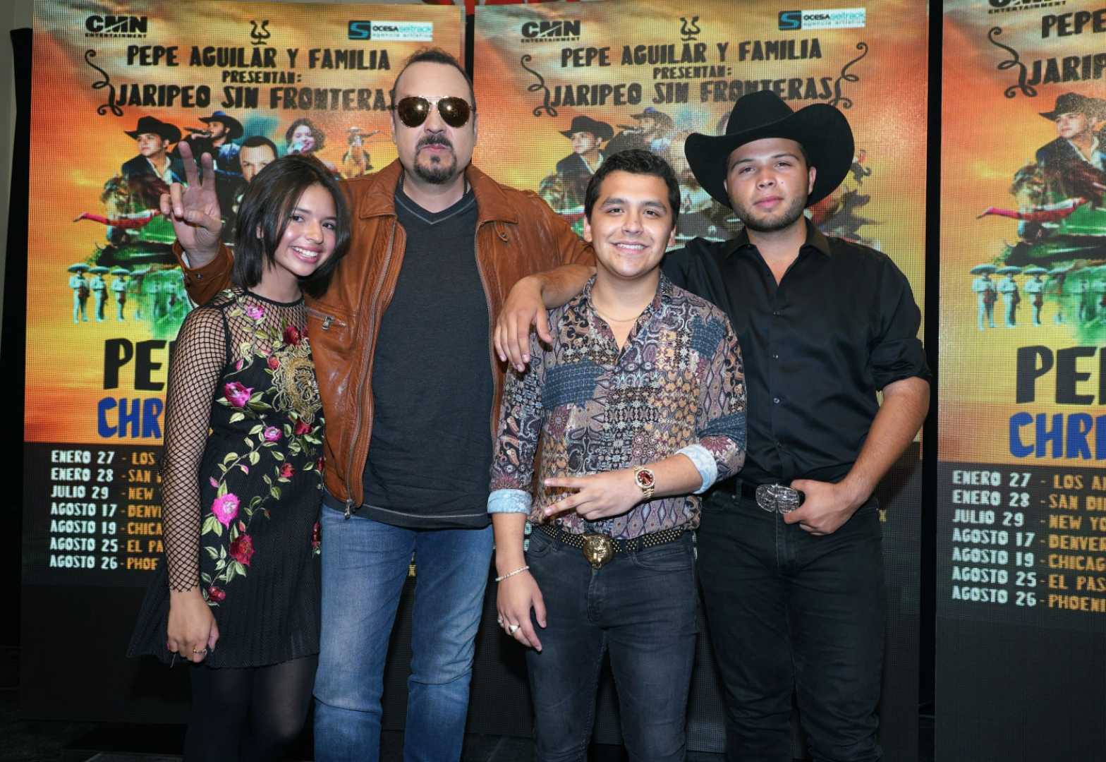 Pepe Aguilar And Christian Nodal With Ángela Aguilar