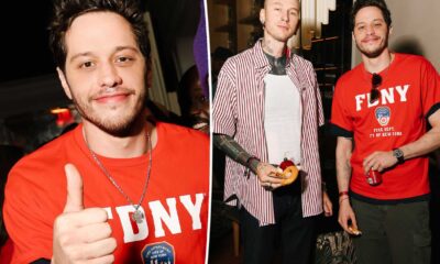 Pete Davidson Wearing Fdny T Shirt With Machine Gun Kelly