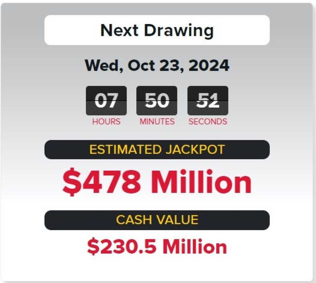 Powerball Winning Numbers October 23 2024