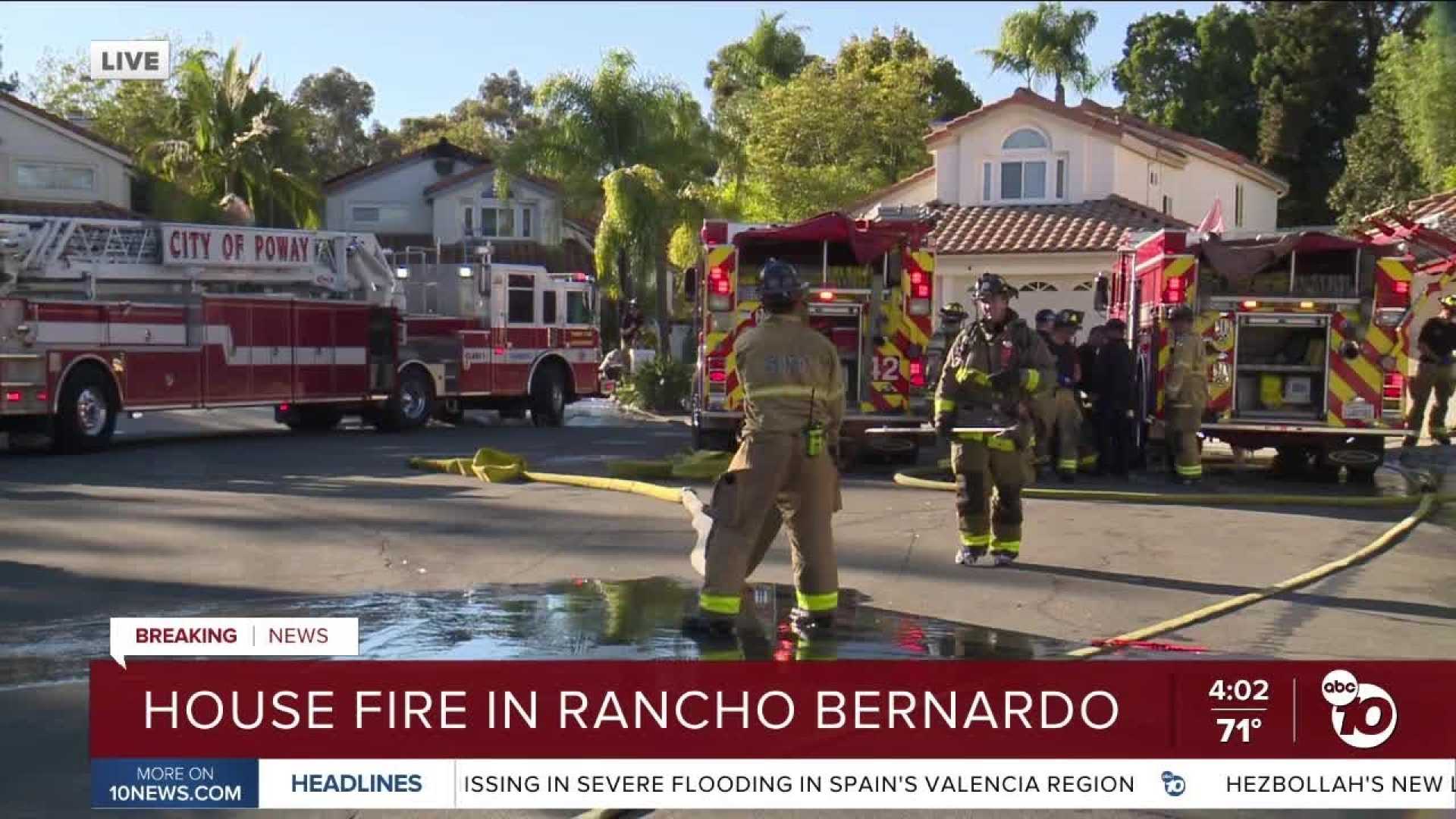 Rancho Bernardo House Fire San Diego