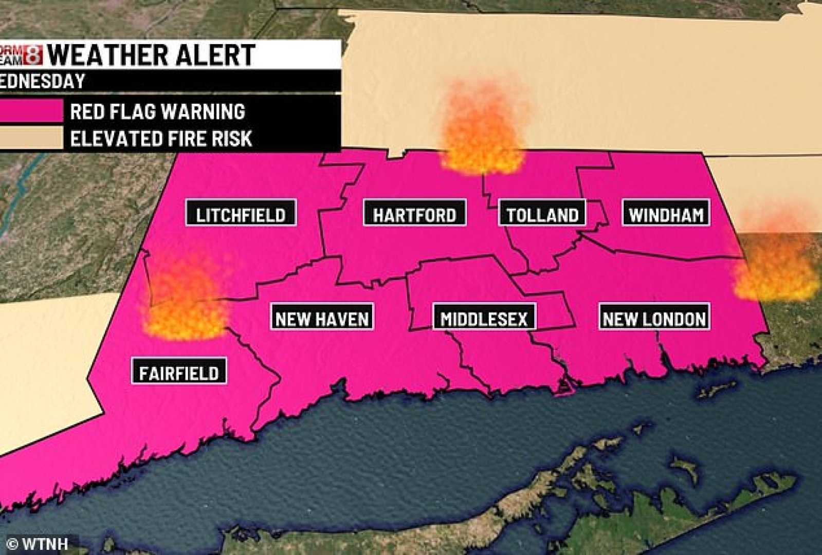 Red Flag Warning Fire Danger New Jersey Massachusetts