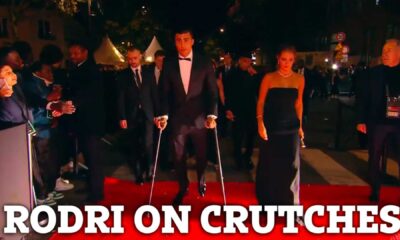 Rodri On Crutches At Ballon D'or Ceremony