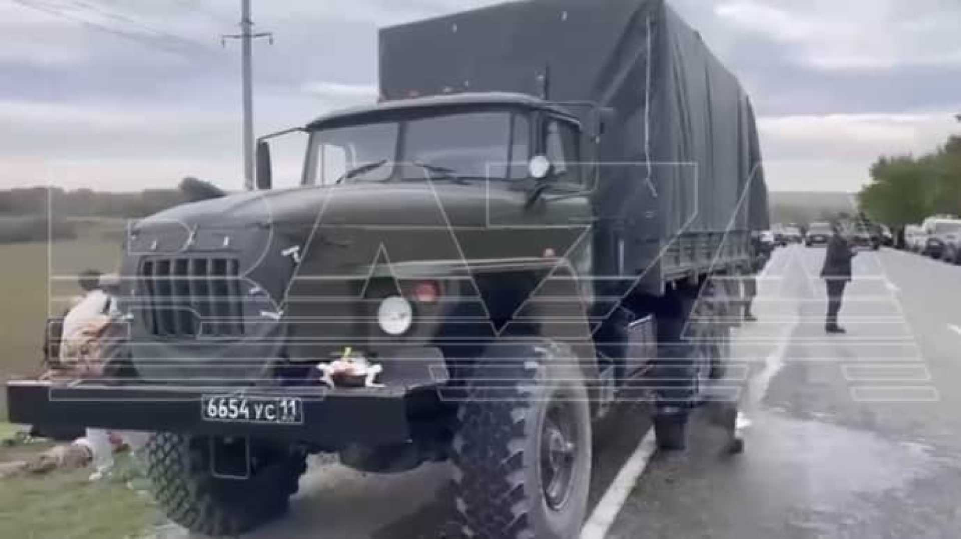 Russian Military Convoy Attack In Chechnya