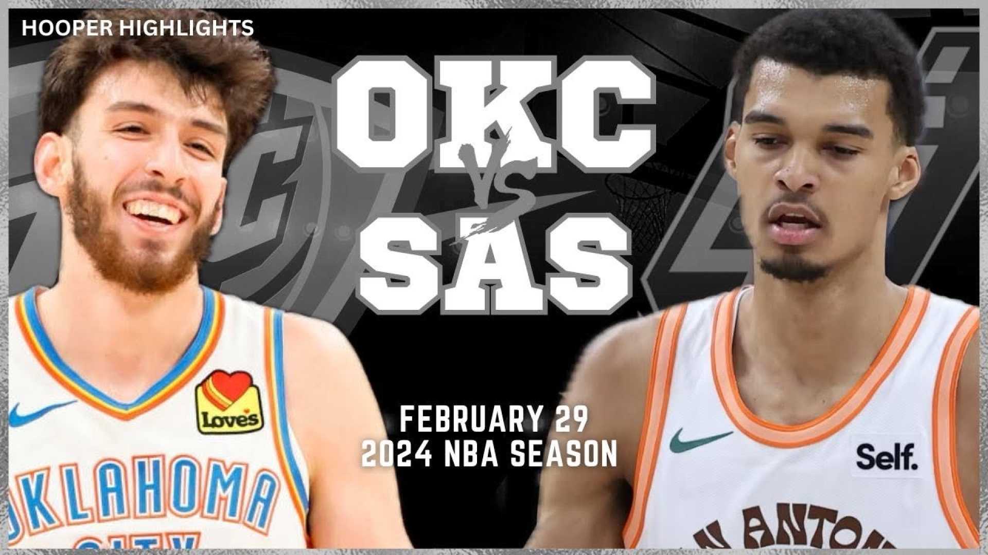 San Antonio Spurs Vs Oklahoma City Thunder Game Highlights