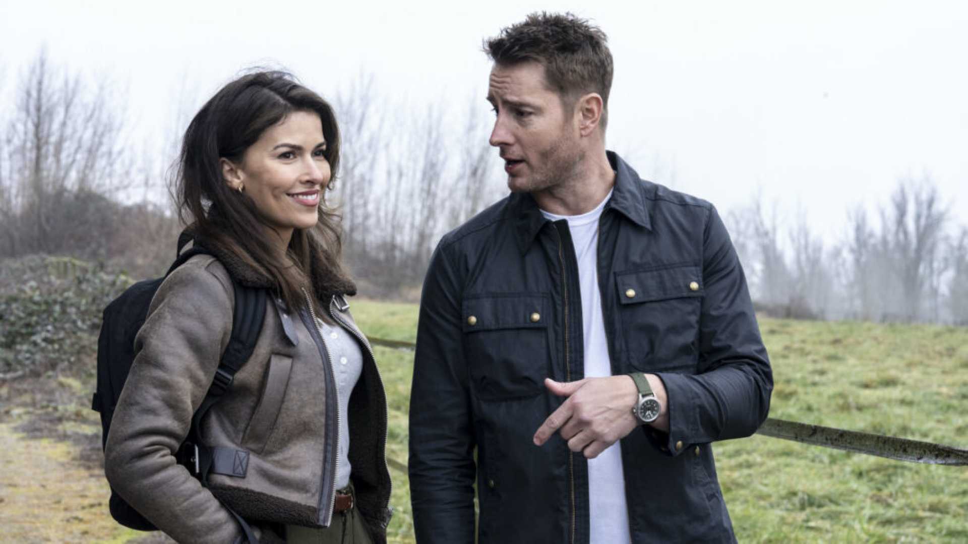 Sofia Pernas And Justin Hartley On Tracker Set