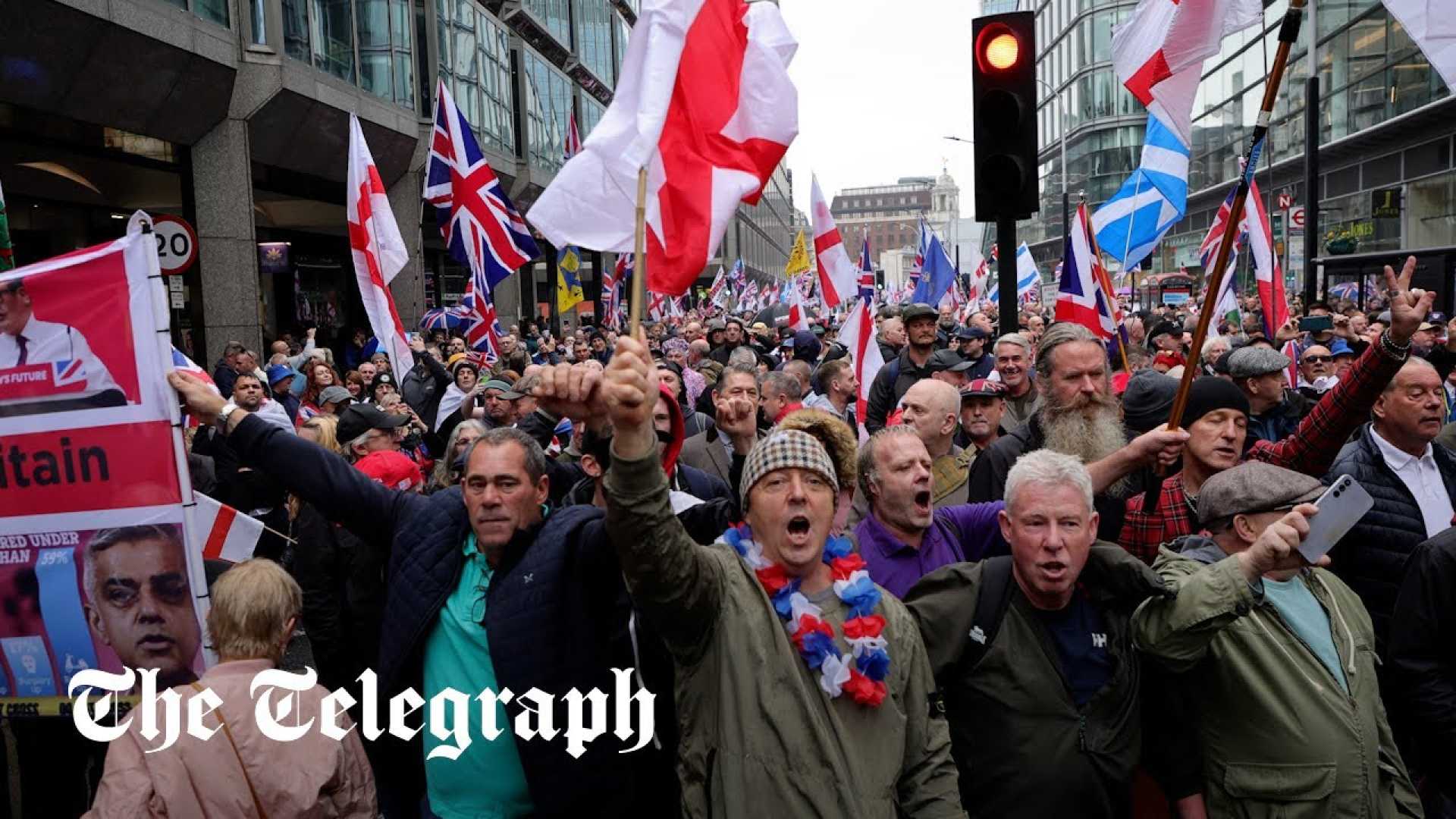 Tommy Robinson Supporters Protest In London