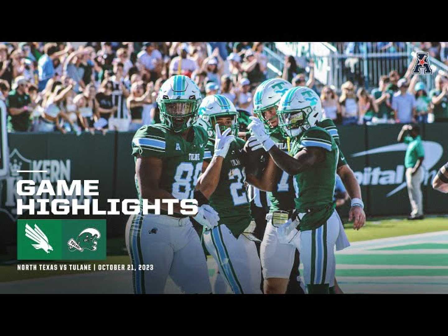 Tulane Green Wave Vs North Texas Mean Green Football Game