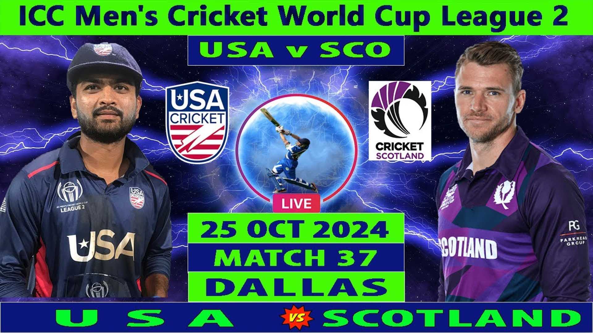 United States Vs Scotland Cricket Match Icc World Cup League 2