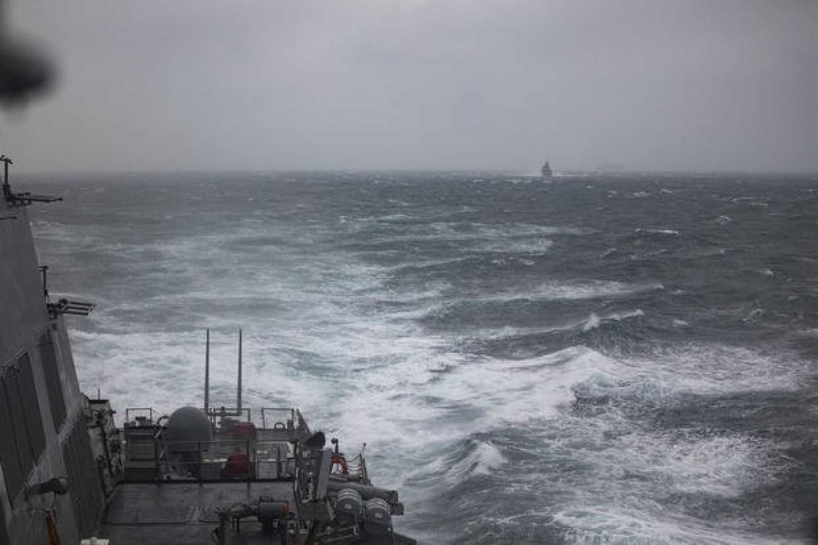 Us And Canadian Warships In Taiwan Strait