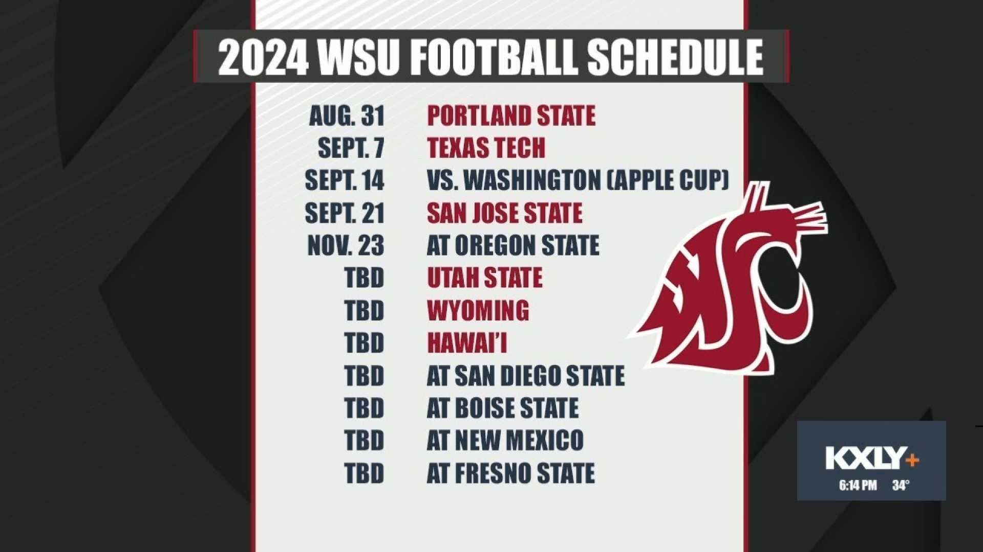 Washington State University Cougars Football Schedule 2024